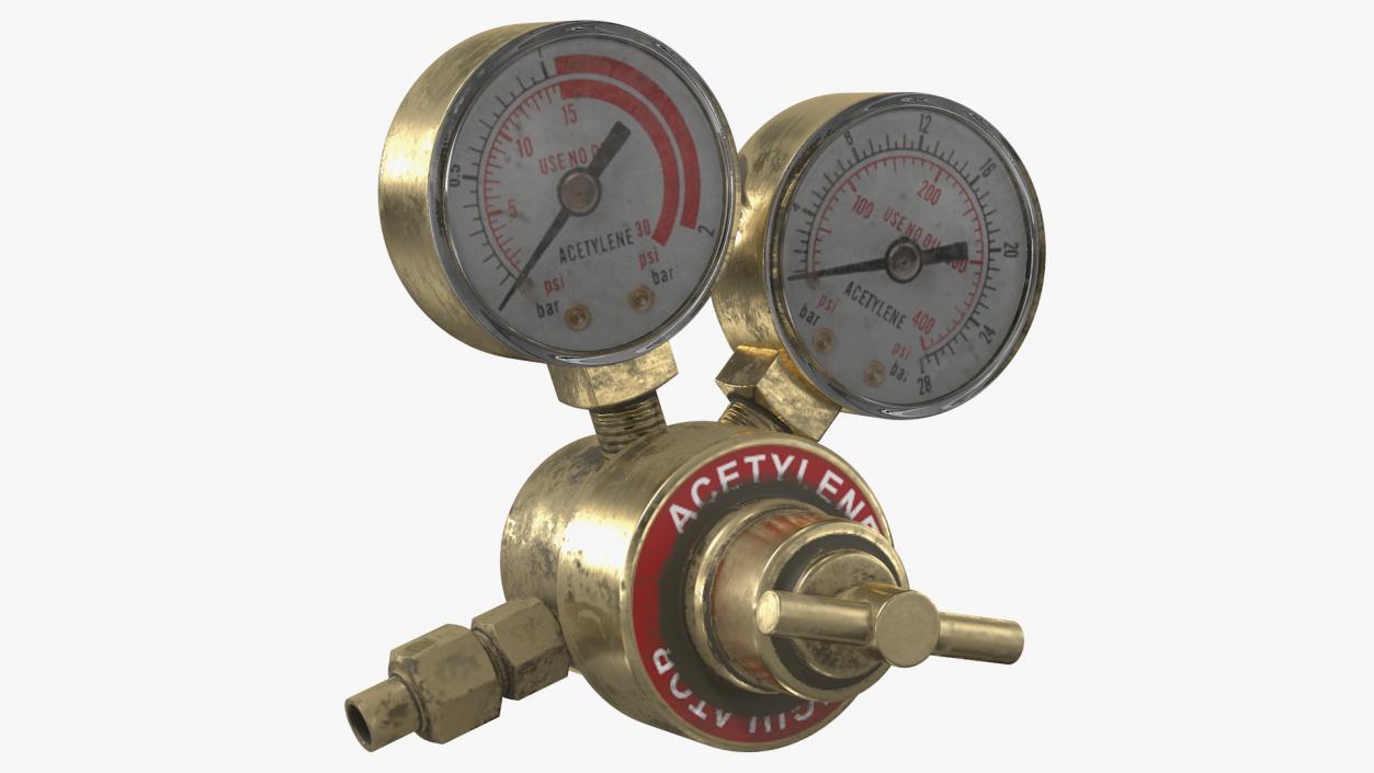 3D Dual Gauge Acetylene Regulator for Welding Old