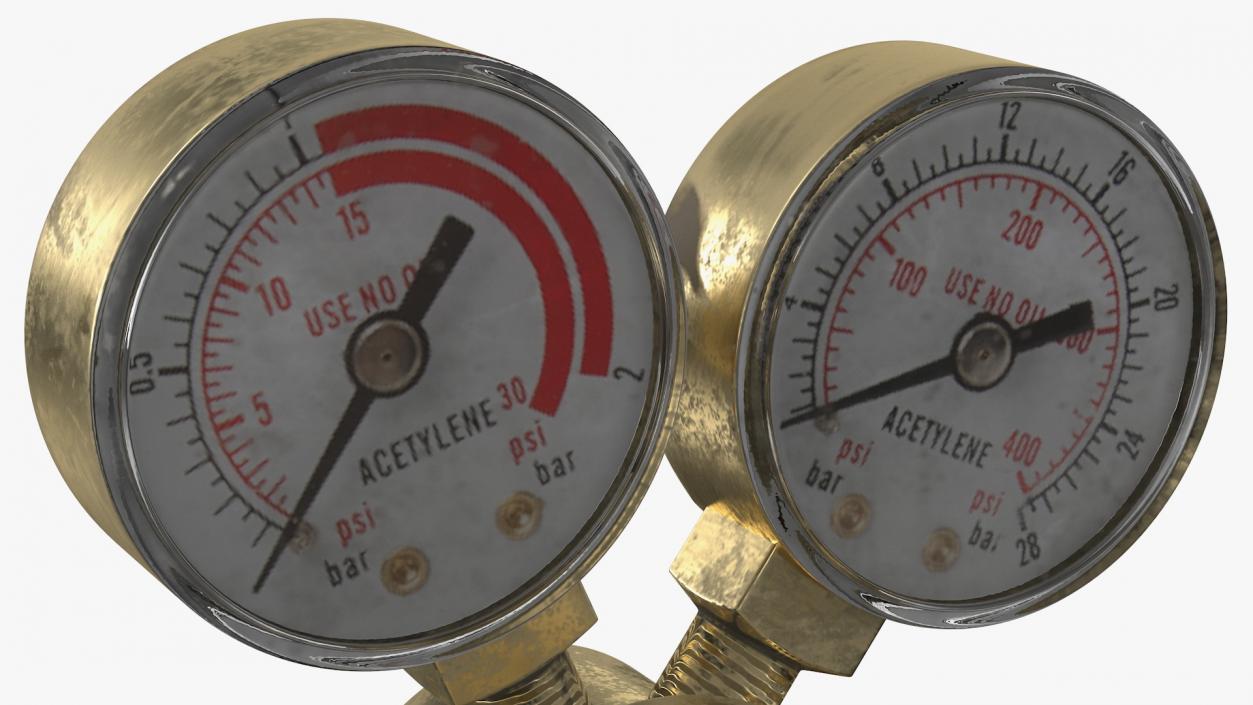 3D Dual Gauge Acetylene Regulator for Welding Old