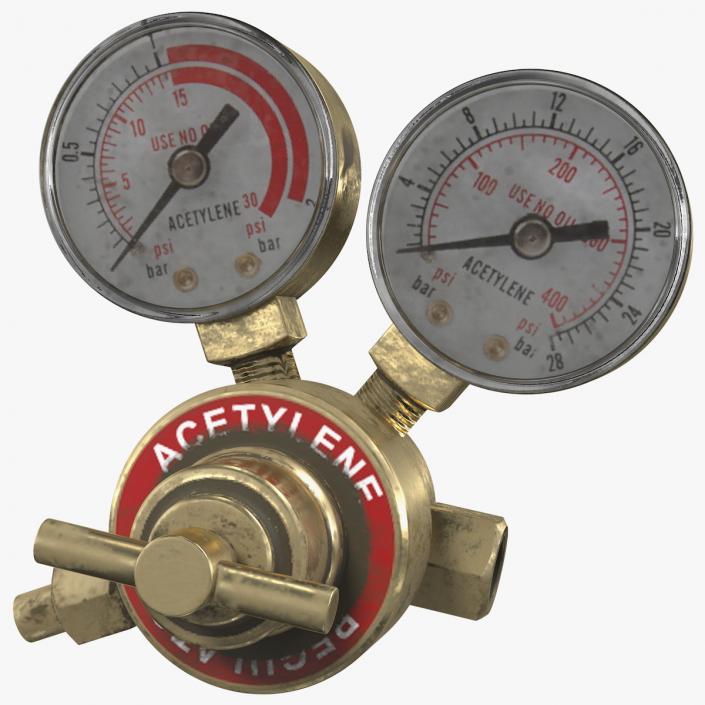 3D Dual Gauge Acetylene Regulator for Welding Old