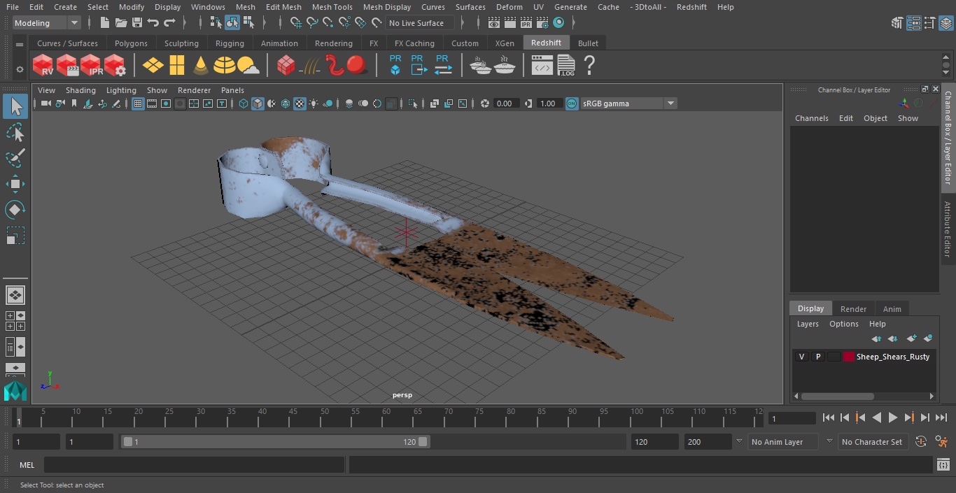 3D Sheep Shears Rusty model