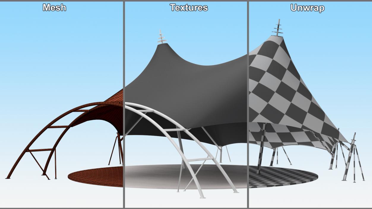 3D Modern Event Tensile Tent Black