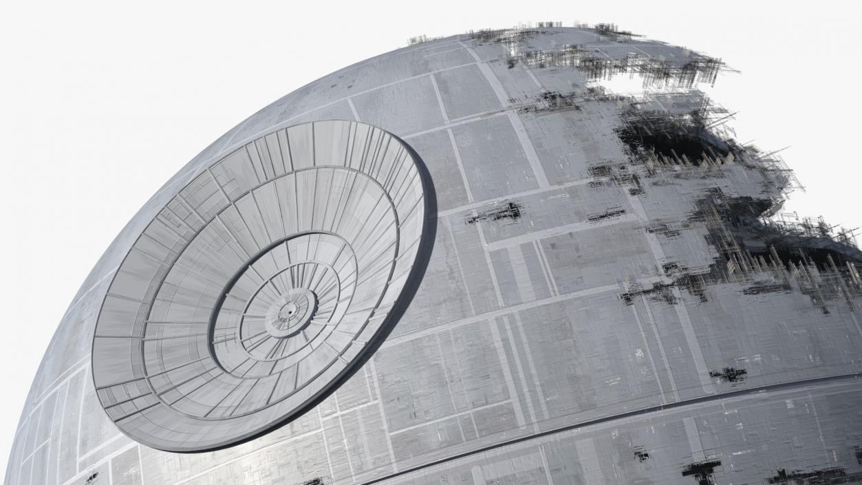 3D model Star Wars Death Star Destroyed