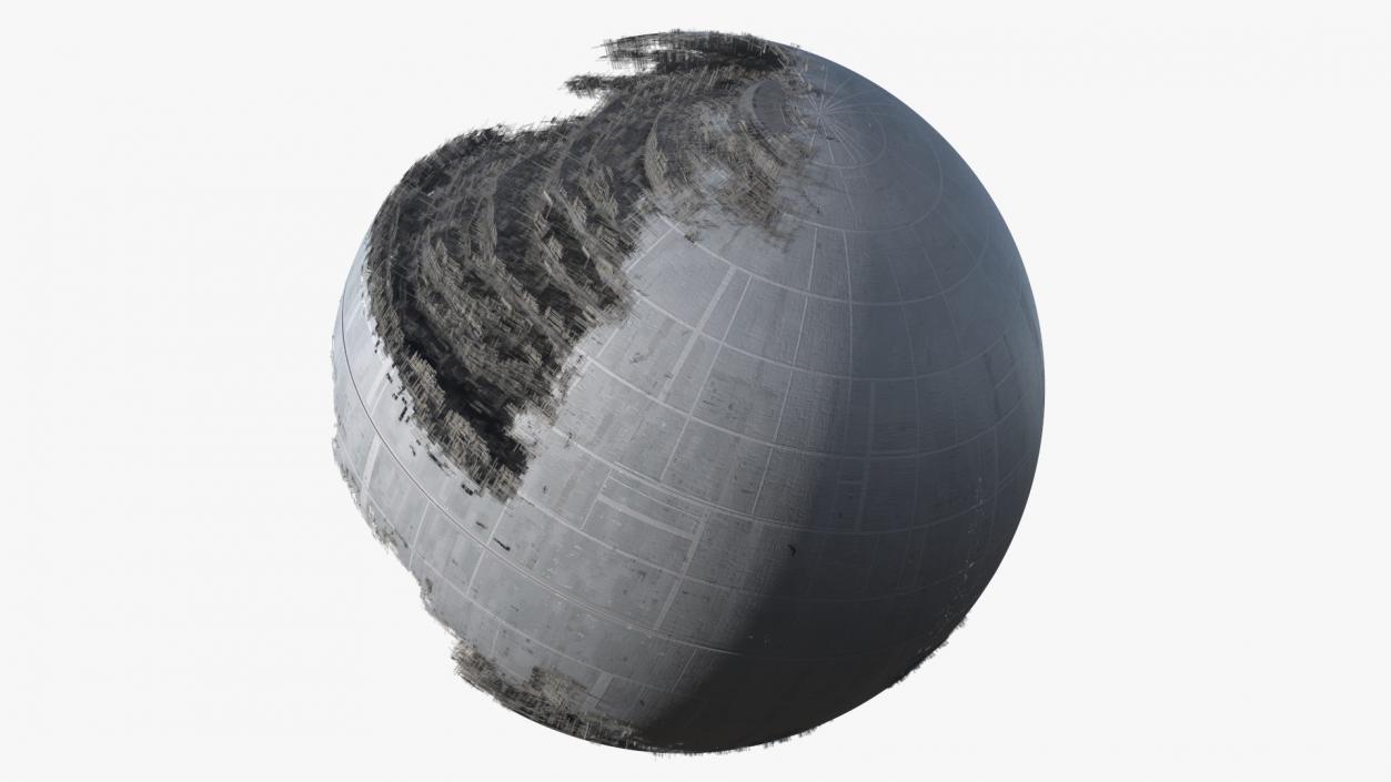 3D model Star Wars Death Star Destroyed