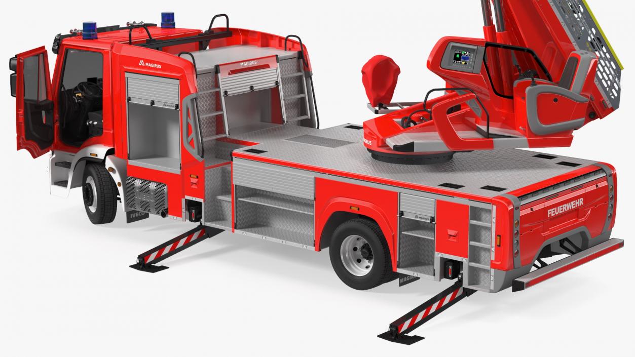 3D model Iveco FF160 Magirus Fire Truck Ready Position