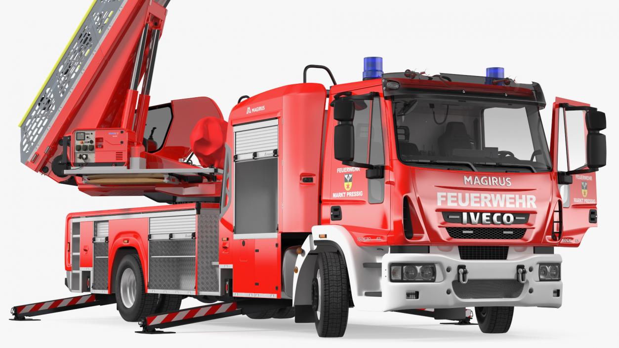 3D model Iveco FF160 Magirus Fire Truck Ready Position