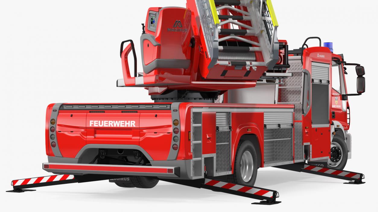 3D model Iveco FF160 Magirus Fire Truck Ready Position