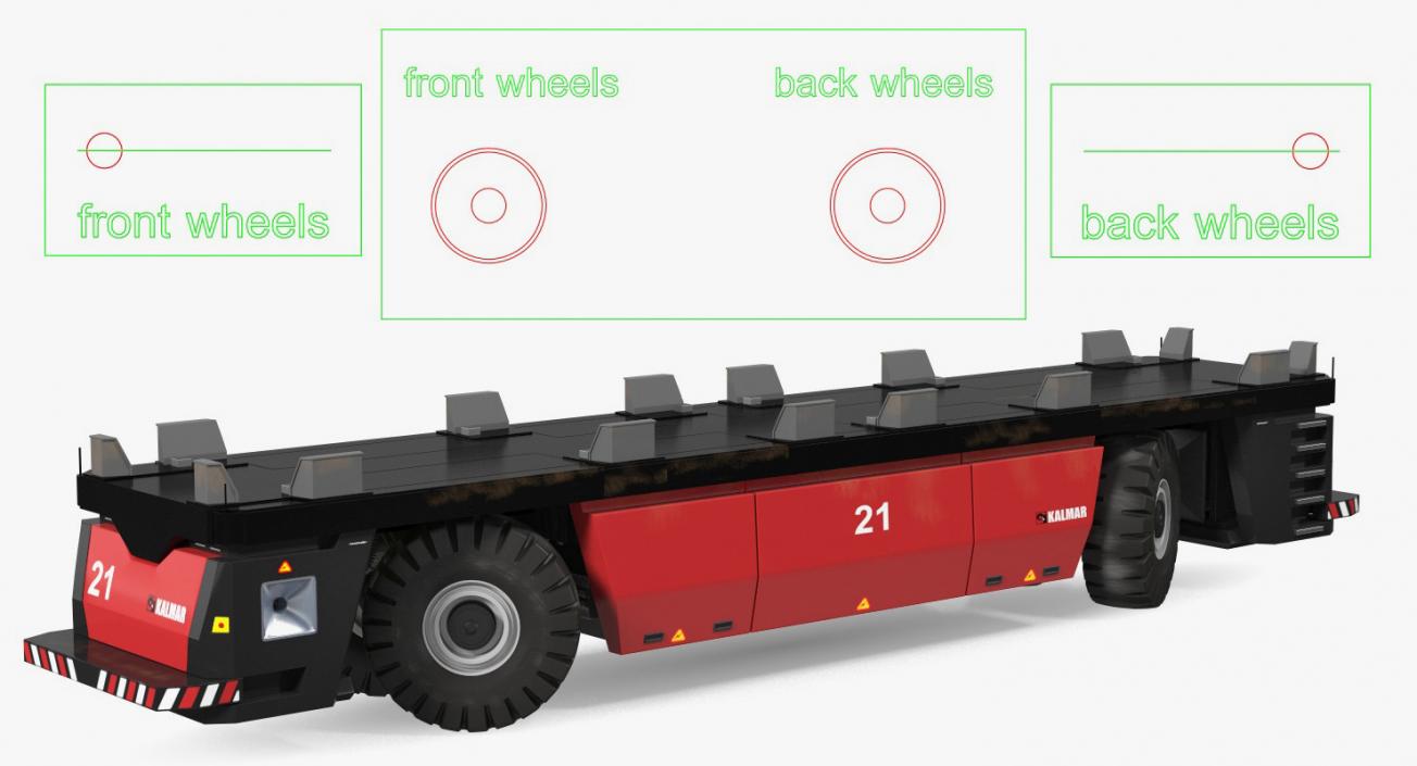 3D AGV Trailer Kalmar FastCharge Rigged