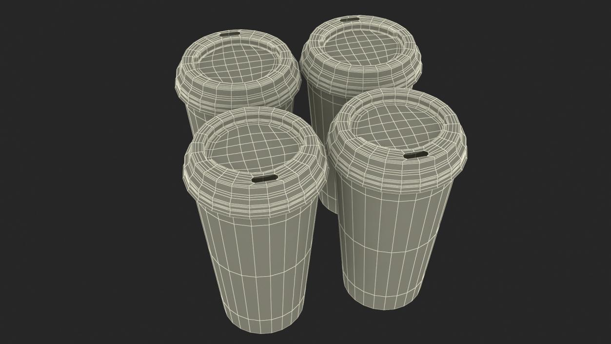 3D Pack Drink Carrier with 4 Cups White