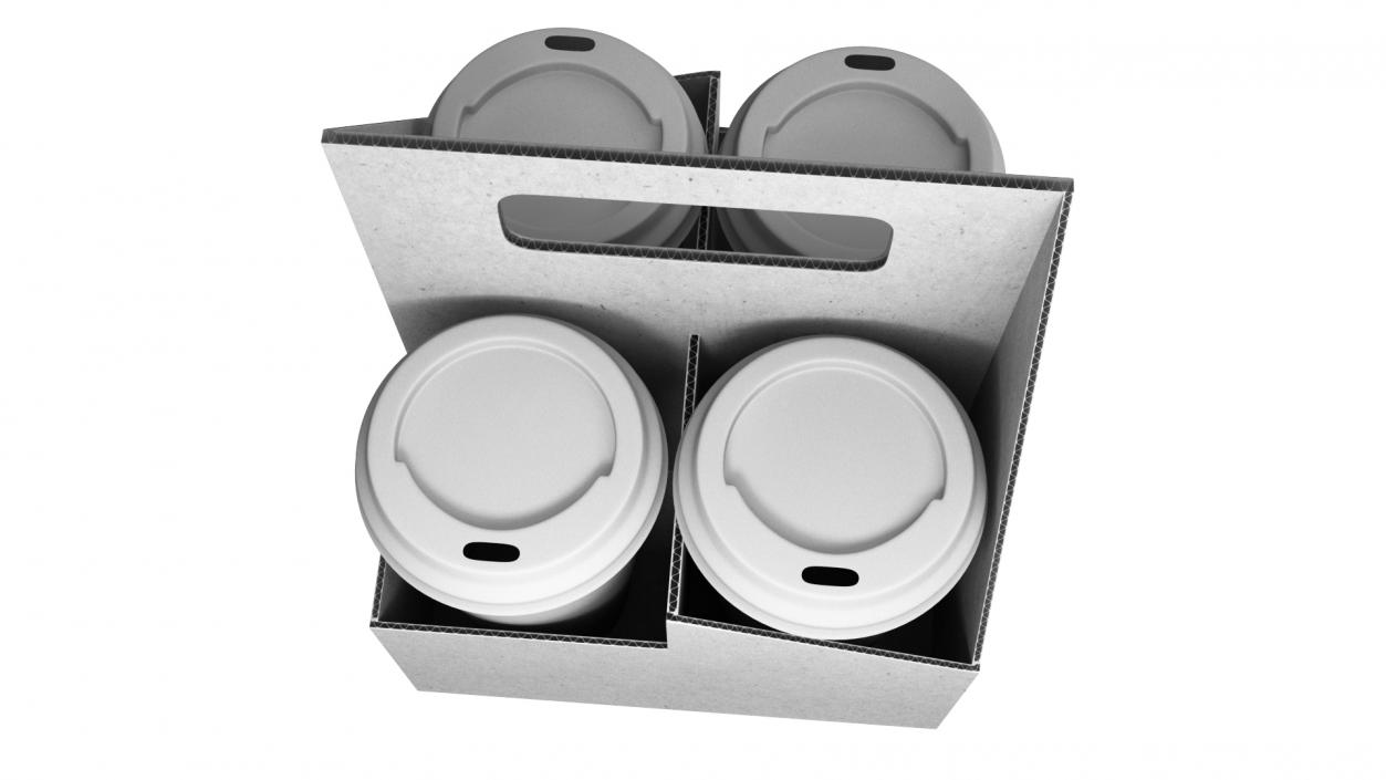 3D Pack Drink Carrier with 4 Cups White