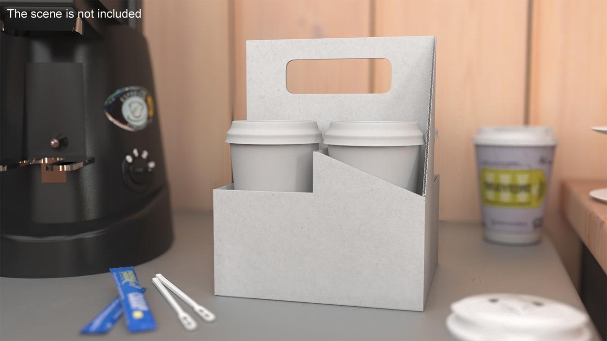 3D Pack Drink Carrier with 4 Cups White