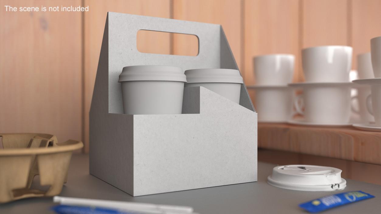 3D Pack Drink Carrier with 4 Cups White