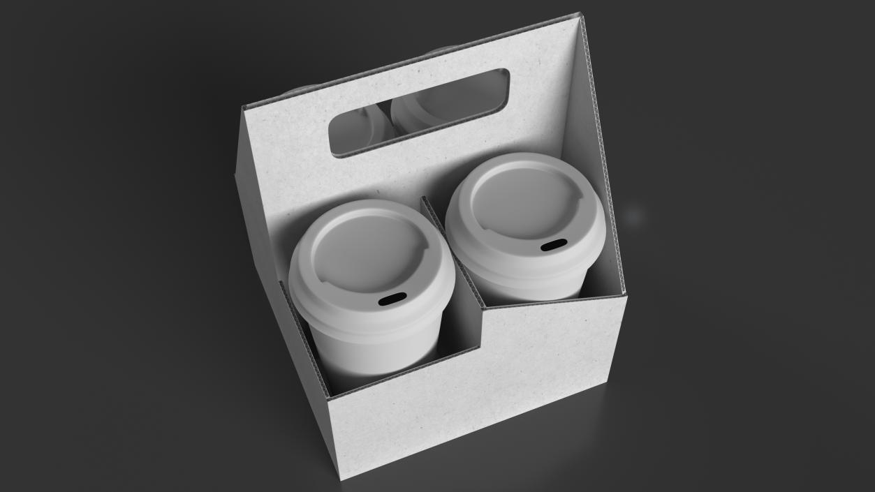 3D Pack Drink Carrier with 4 Cups White