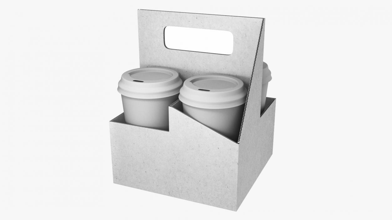 3D Pack Drink Carrier with 4 Cups White