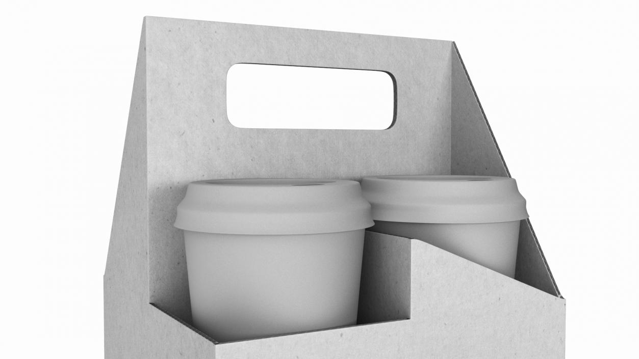 3D Pack Drink Carrier with 4 Cups White