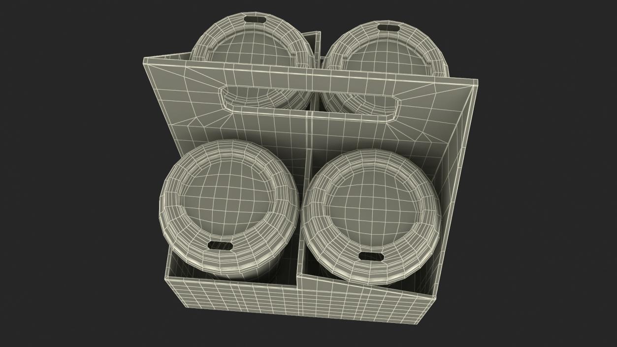 3D Pack Drink Carrier with 4 Cups White