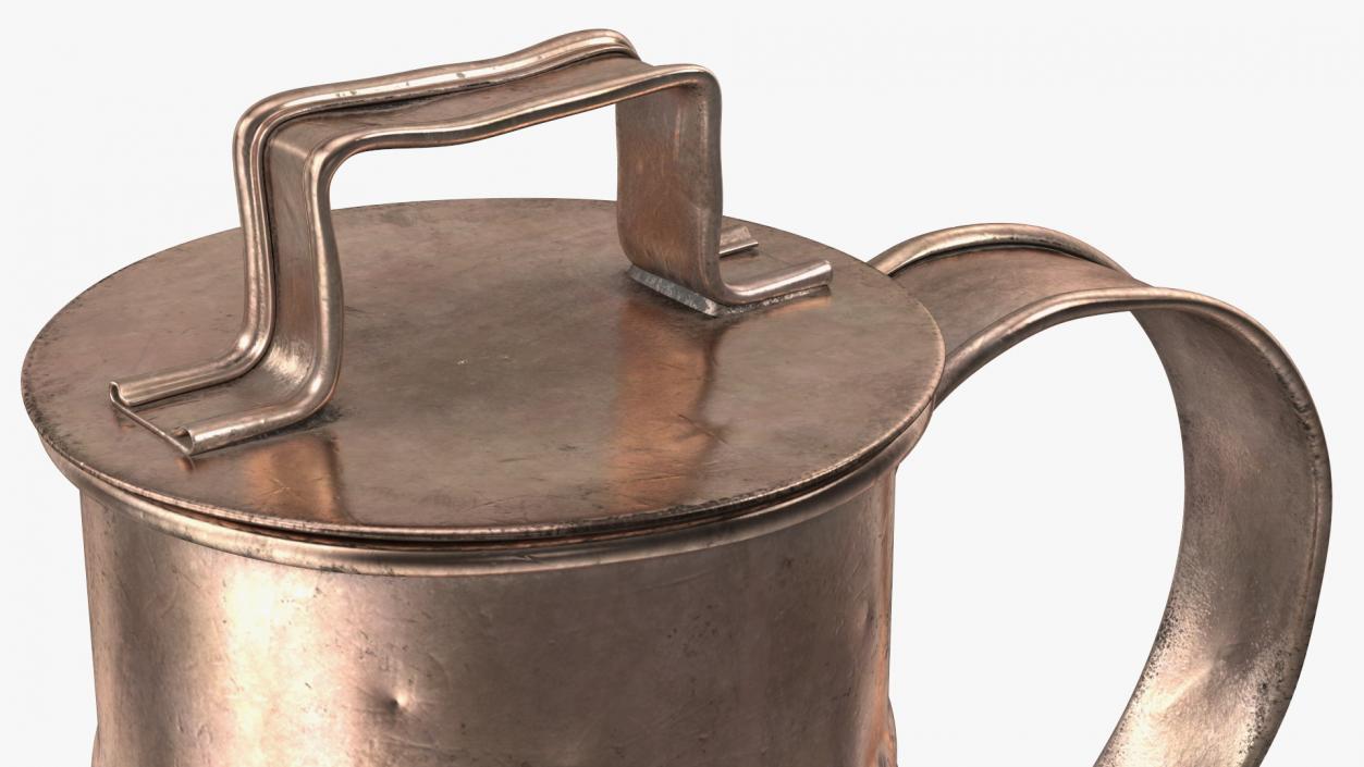 3D Antique Copper Milk Can 19th Century