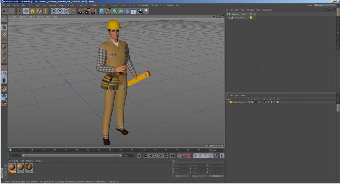 3D model Builder Standing Position