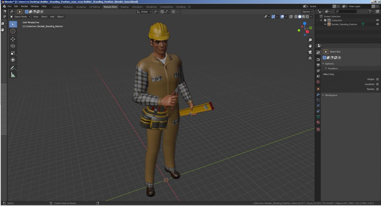 3D model Builder Standing Position