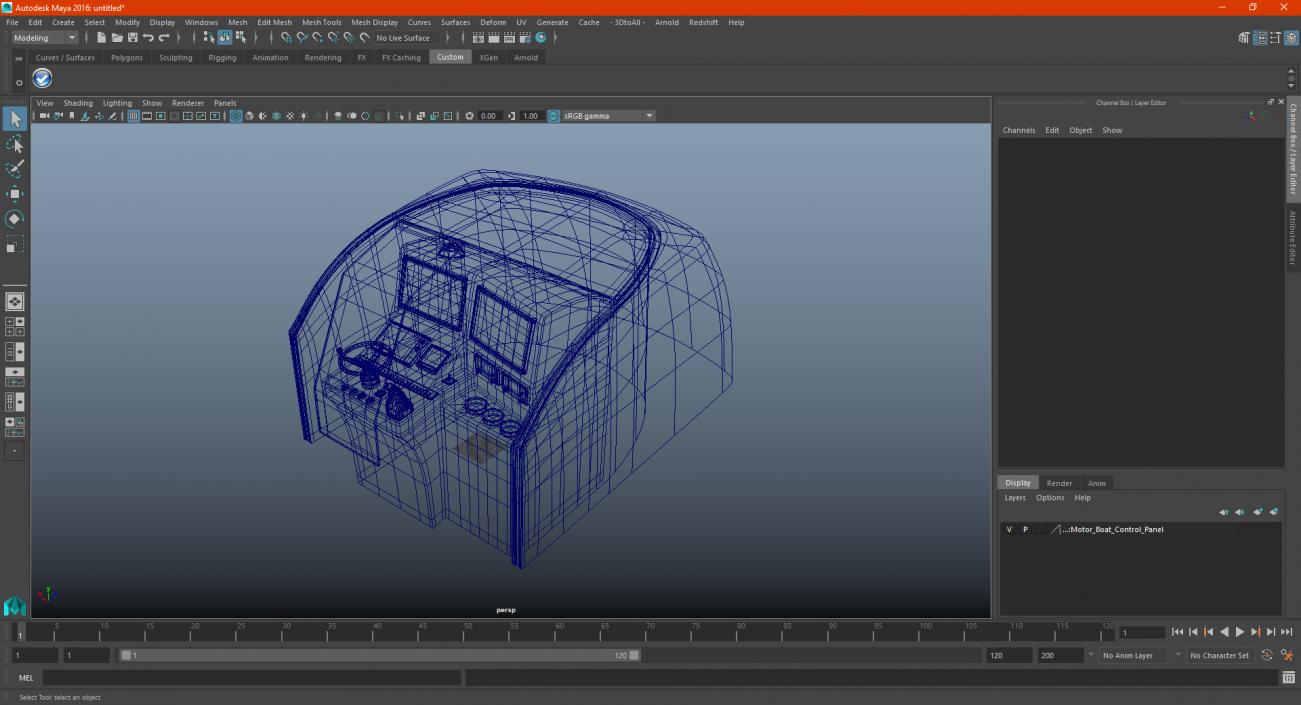 Motor Boat Control Panel 3D model