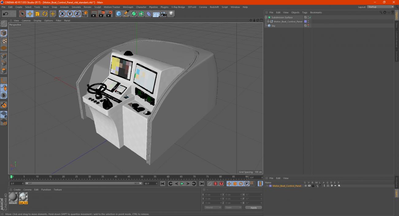 Motor Boat Control Panel 3D model