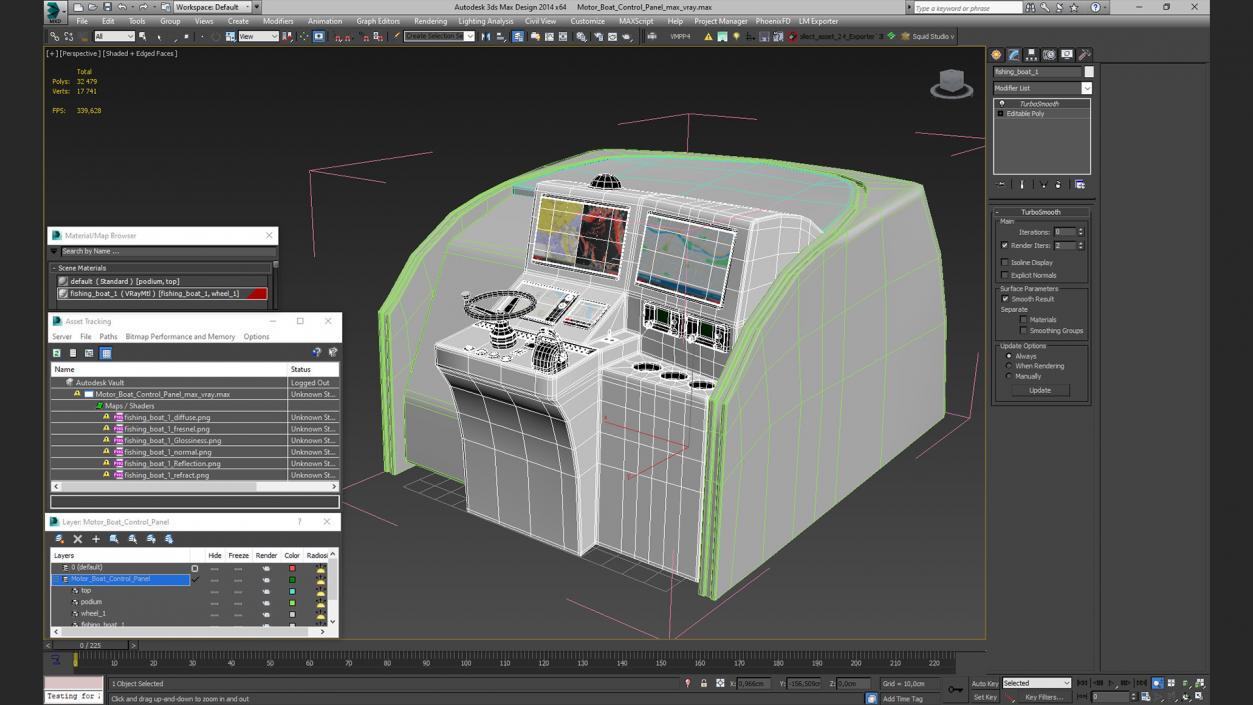 Motor Boat Control Panel 3D model