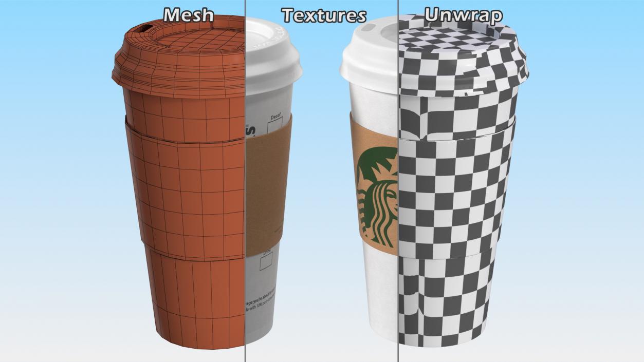 3D Starbucks Coffee Paper Cup