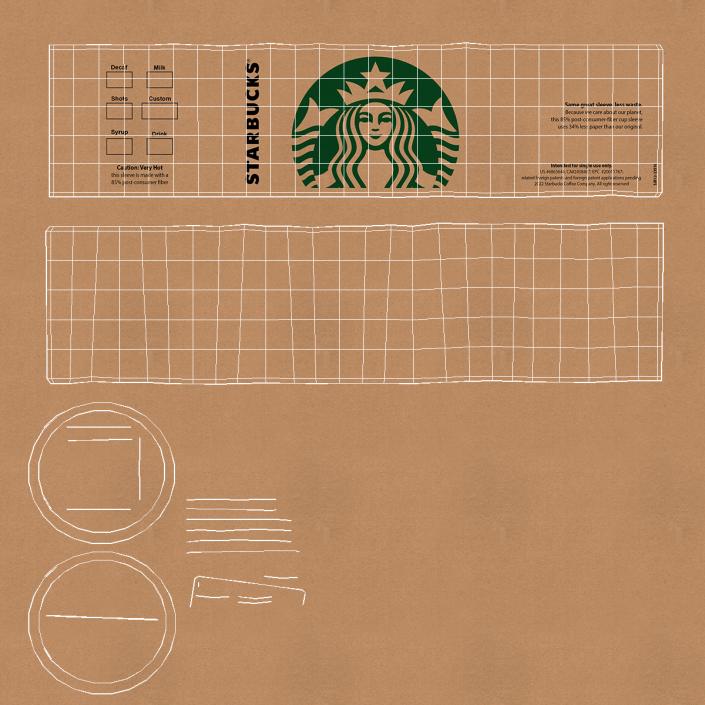 3D Starbucks Coffee Paper Cup