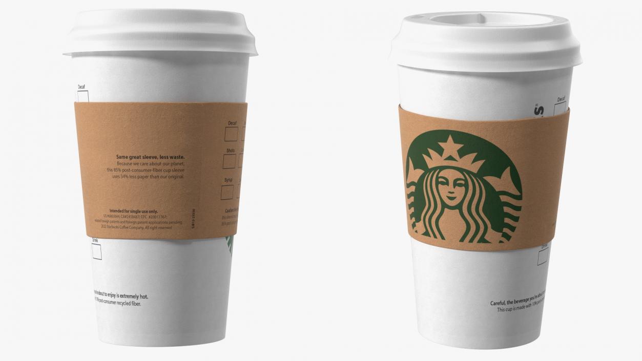 3D Starbucks Coffee Paper Cup