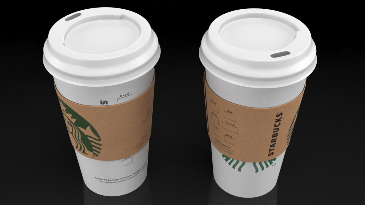 3D Starbucks Coffee Paper Cup