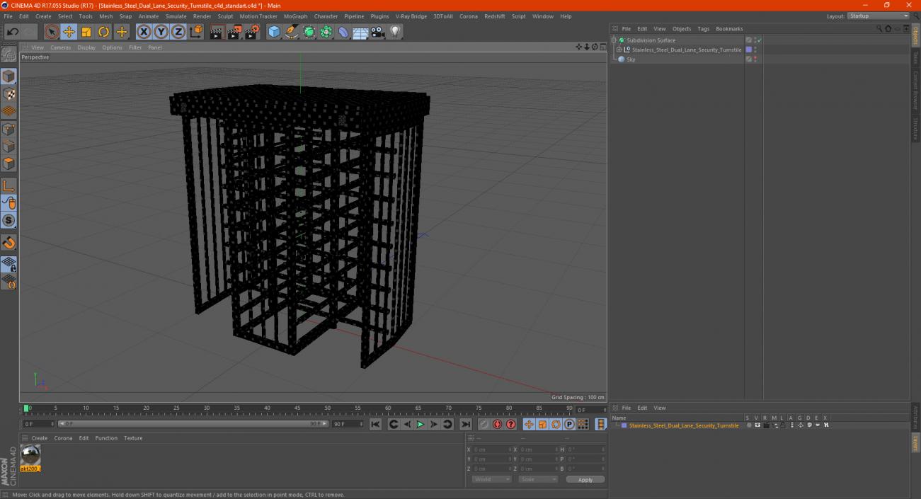 Stainless Steel Dual Lane Security Turnstile 3D model