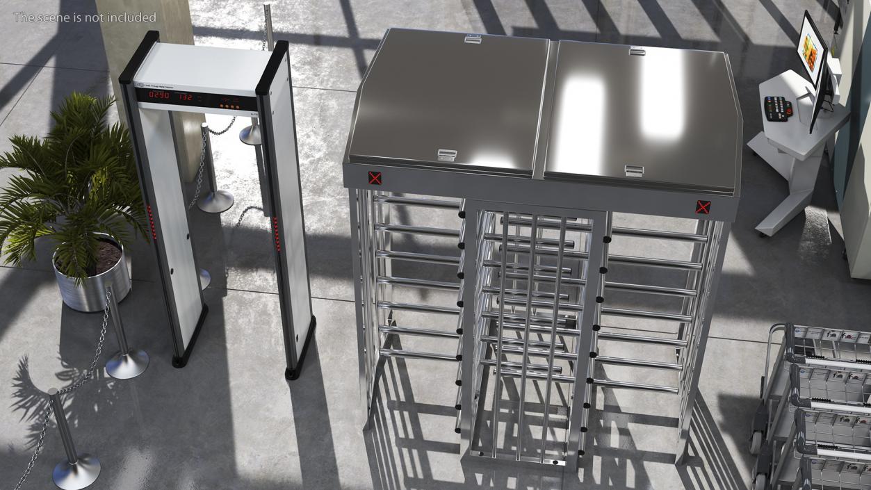 Stainless Steel Dual Lane Security Turnstile 3D model