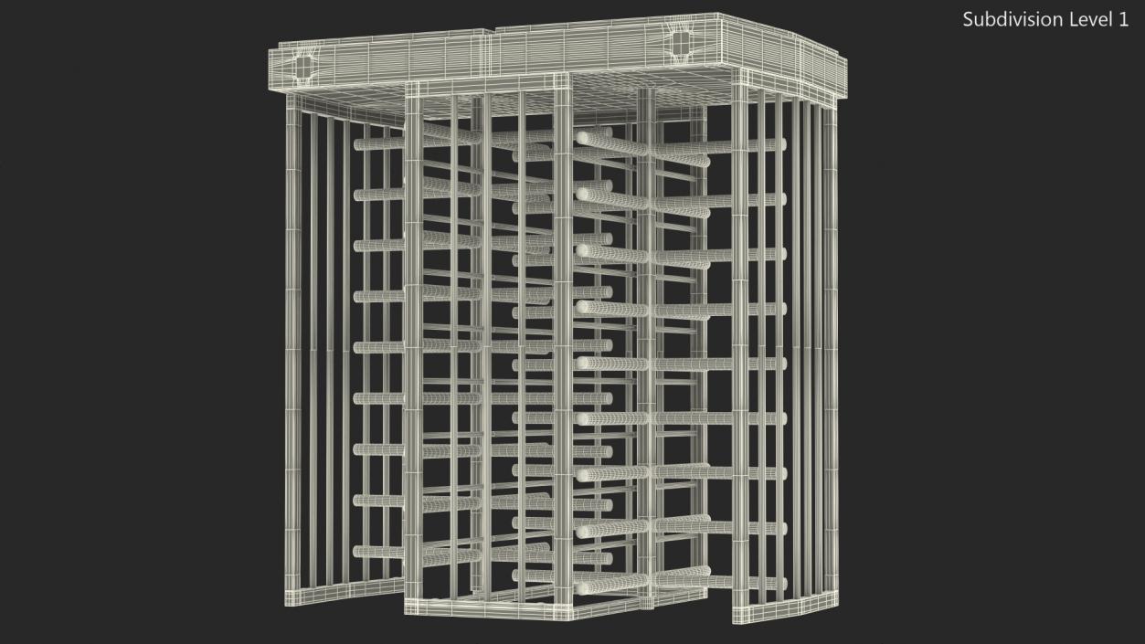 Stainless Steel Dual Lane Security Turnstile 3D model