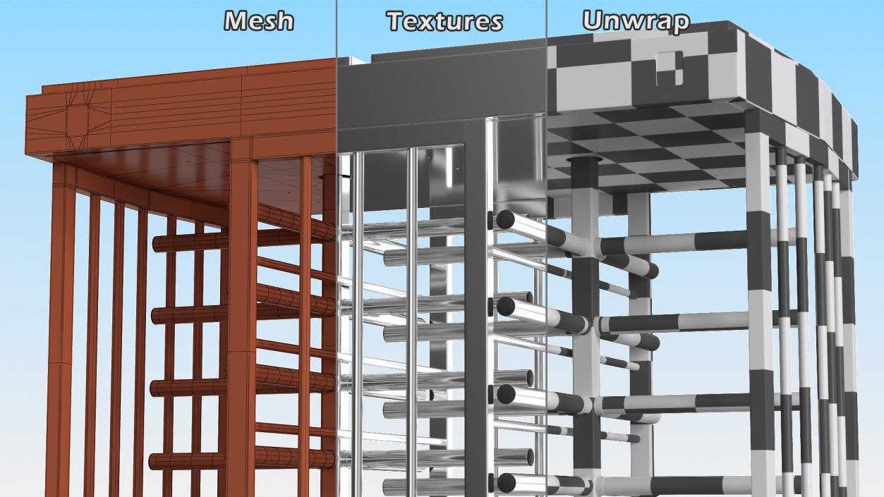 Stainless Steel Dual Lane Security Turnstile 3D model