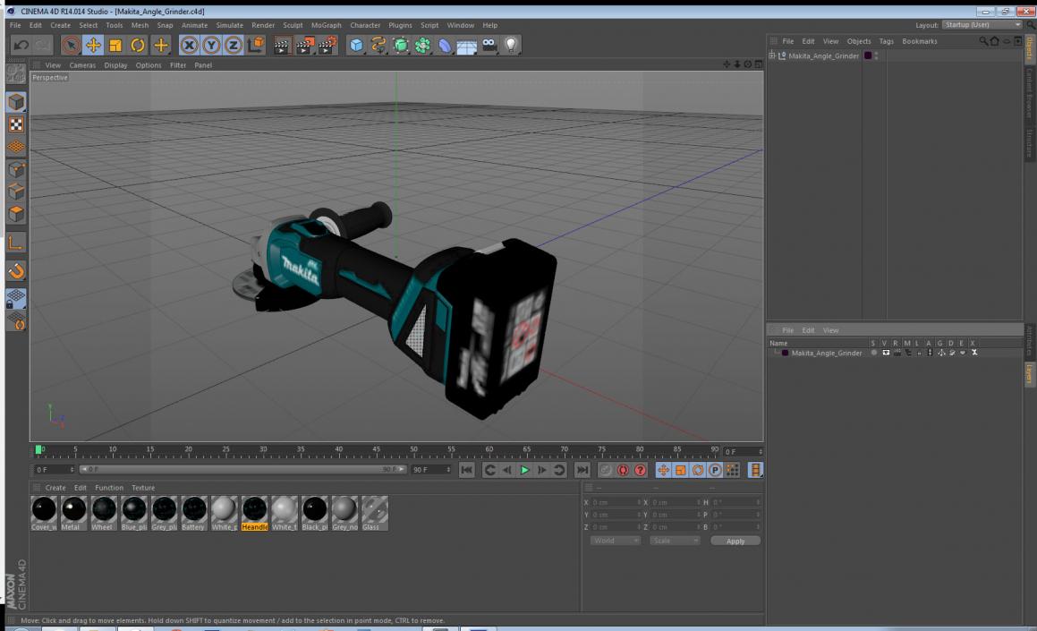 3D model Makita Angle Grinder