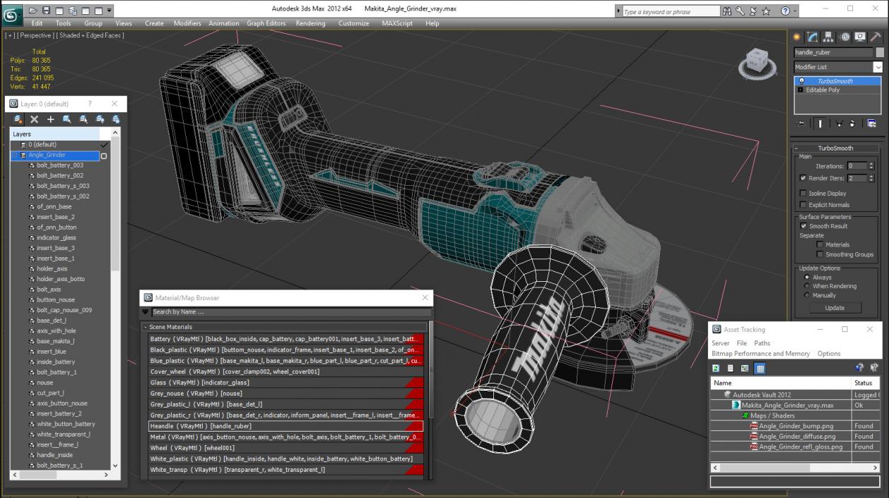 3D model Makita Angle Grinder