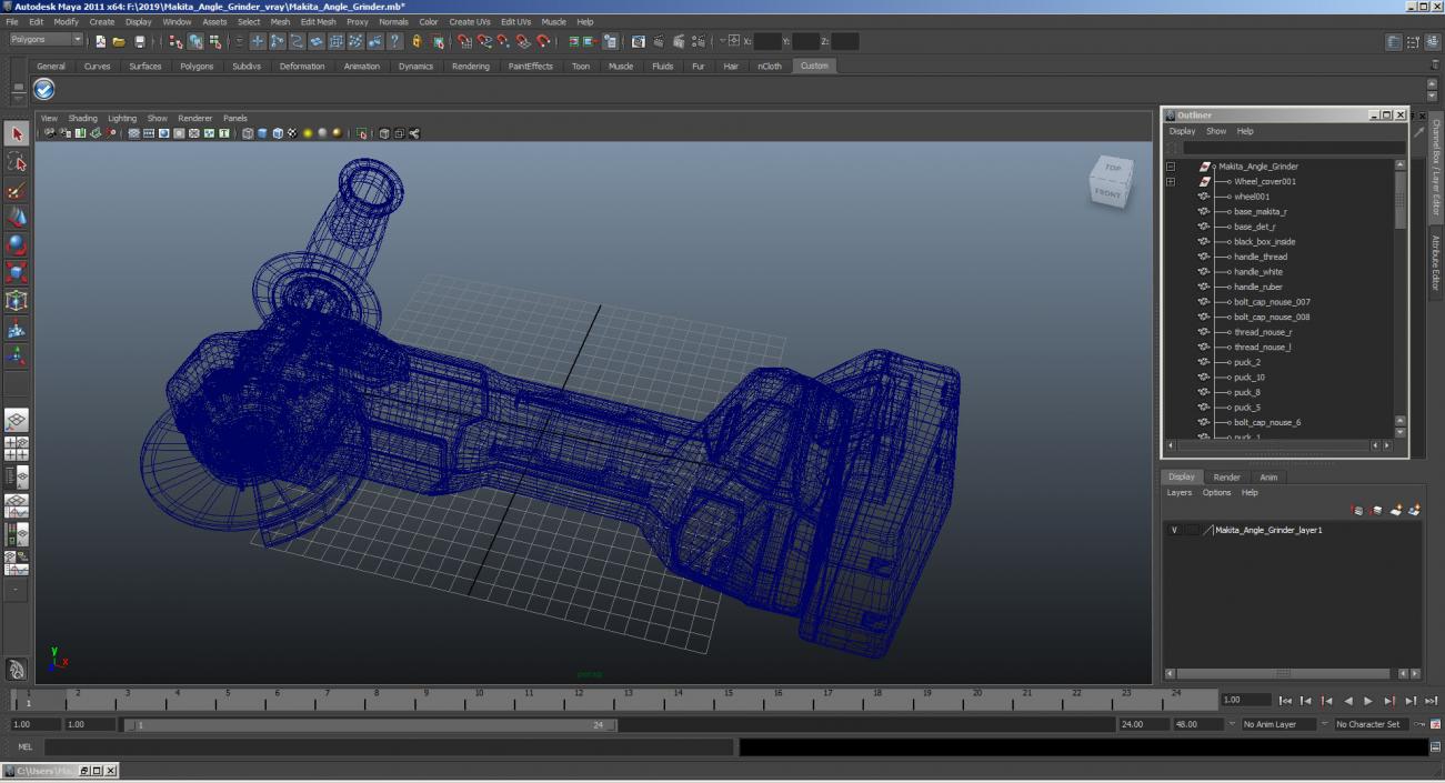 3D model Makita Angle Grinder