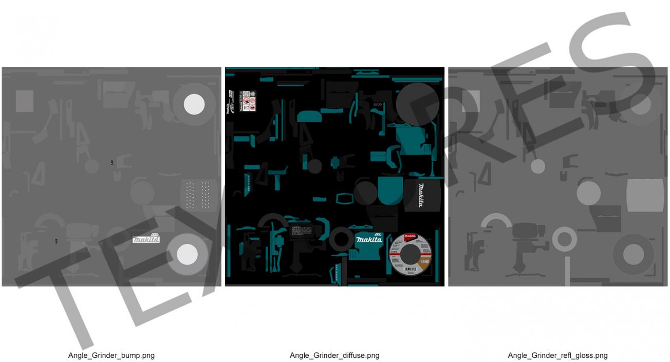 3D model Makita Angle Grinder