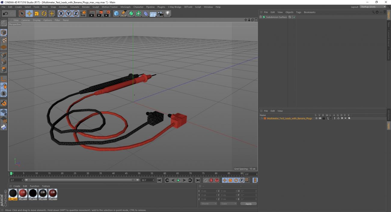 Multimeter Test Leads with Banana Plugs 3D model