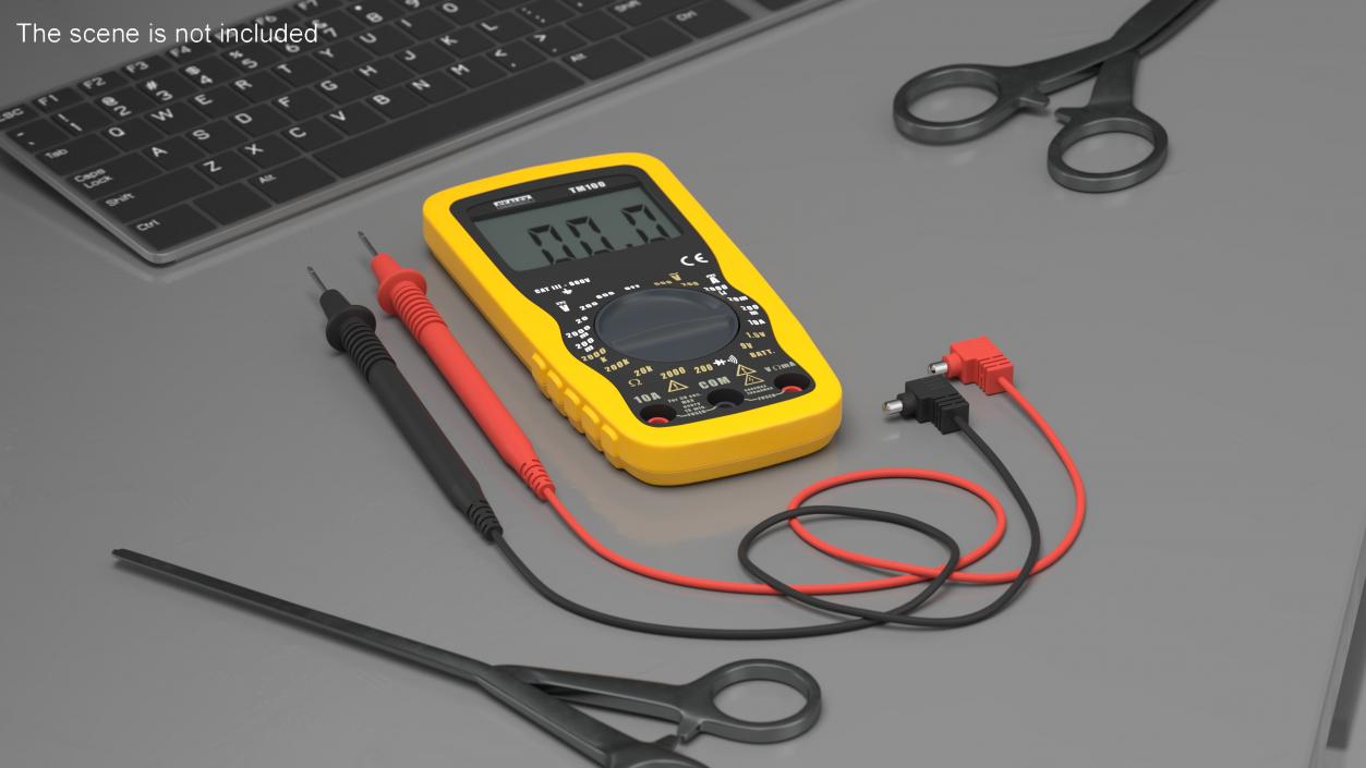 Multimeter Test Leads with Banana Plugs 3D model