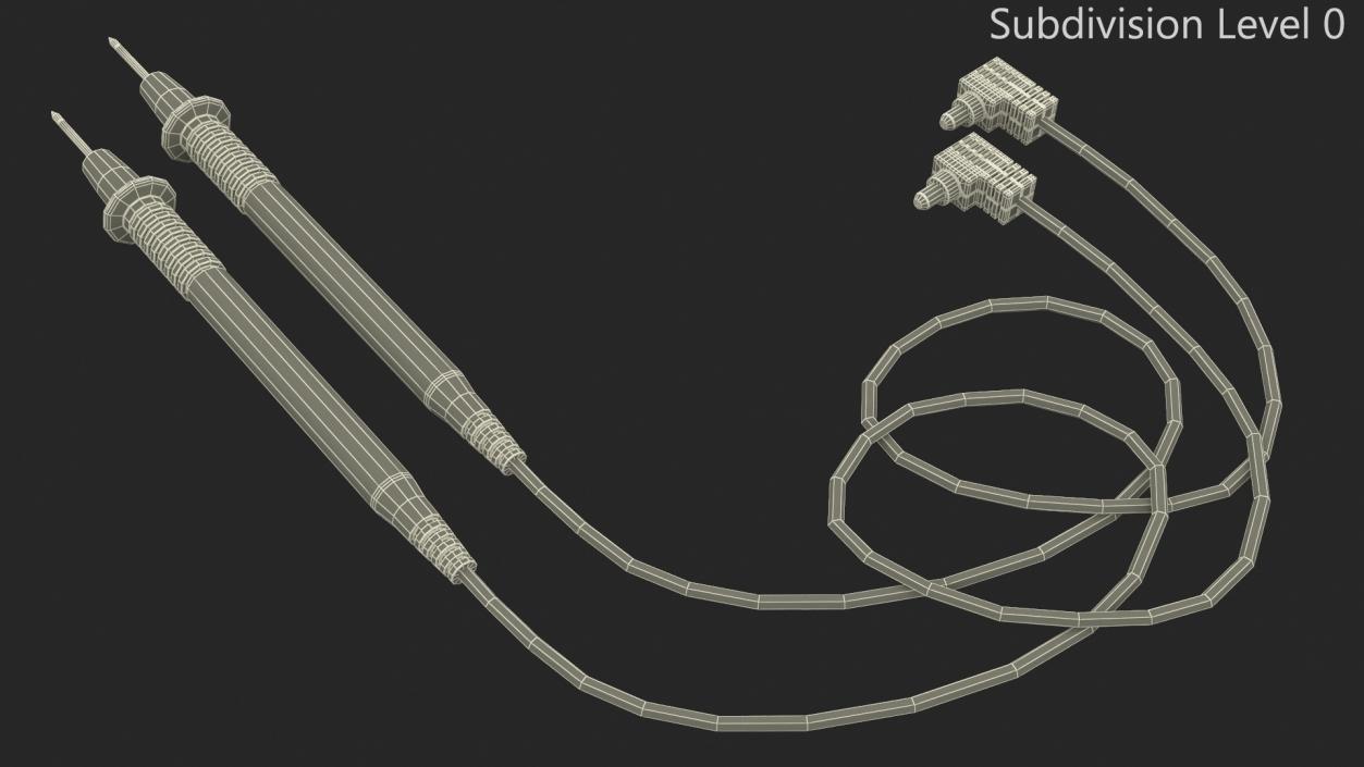 Multimeter Test Leads with Banana Plugs 3D model