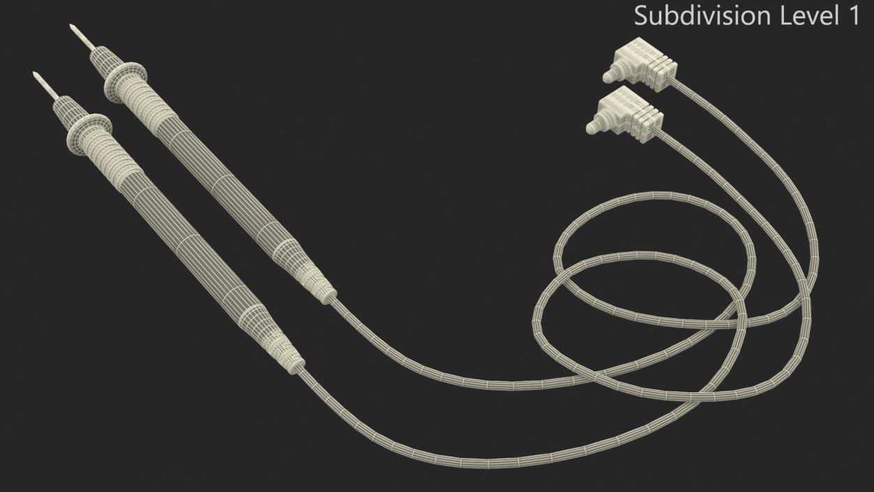 Multimeter Test Leads with Banana Plugs 3D model