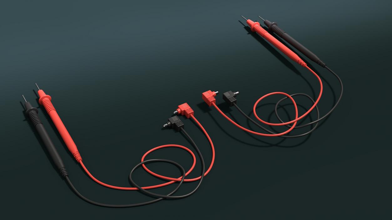 Multimeter Test Leads with Banana Plugs 3D model