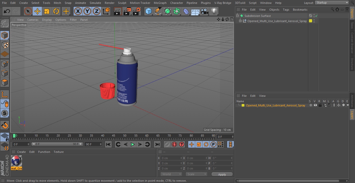 3D model Opened Multi Use Lubricant Aerosol Spray