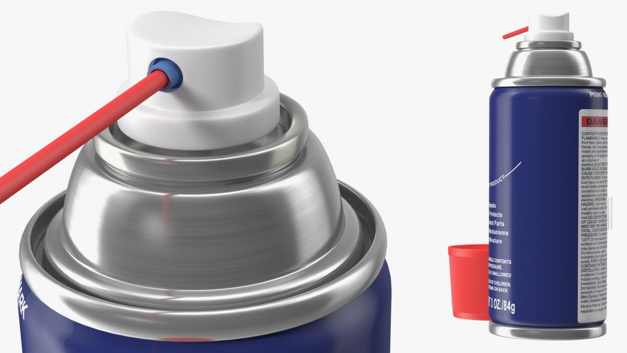 3D model Opened Multi Use Lubricant Aerosol Spray