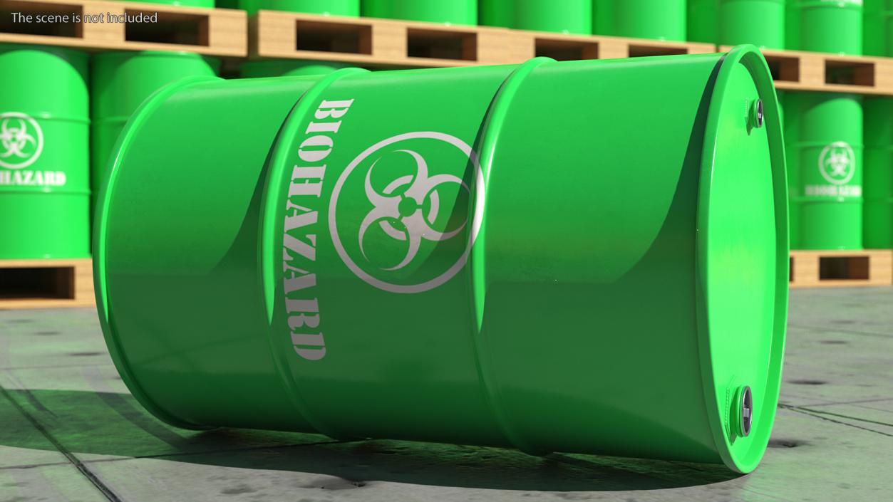 3D Biohazard Toxic Waste Barrel model