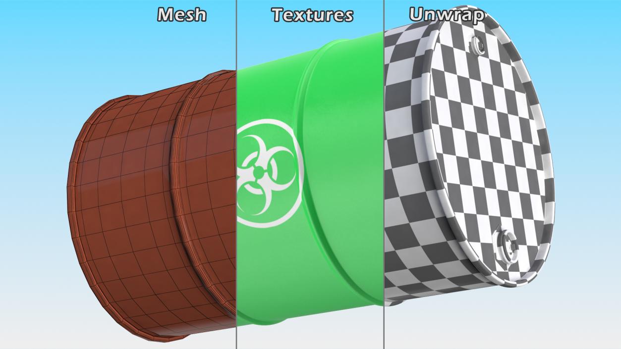 3D Biohazard Toxic Waste Barrel model