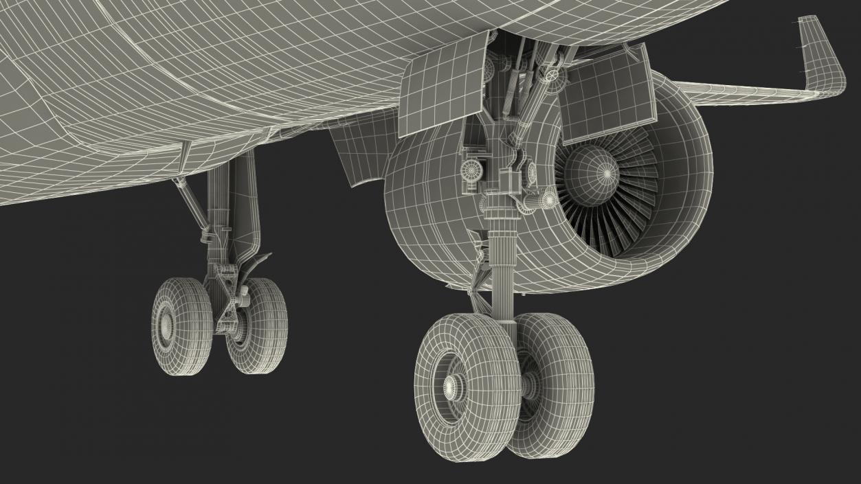 3D Airbus A220 100 Simple Interior Rigged model