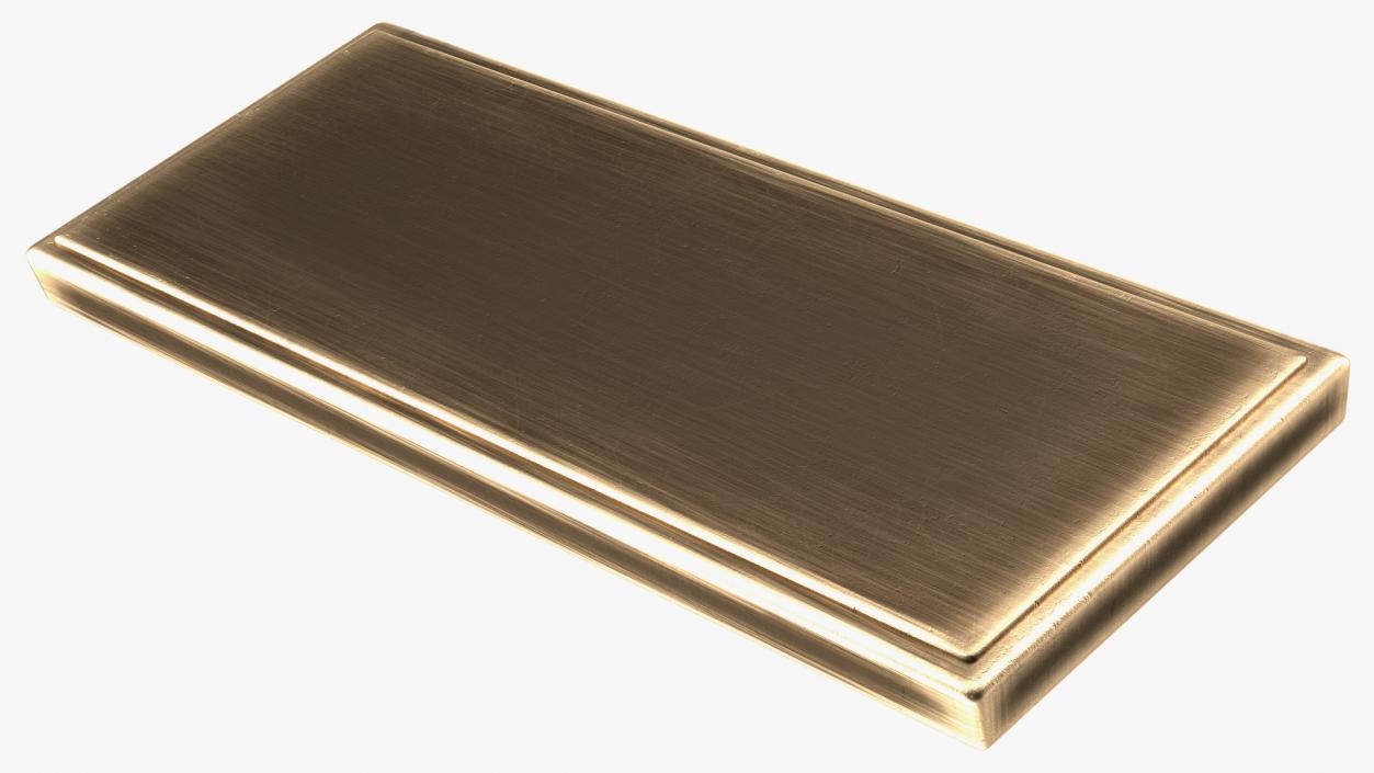 Rectangular Brass Bell Push 3D