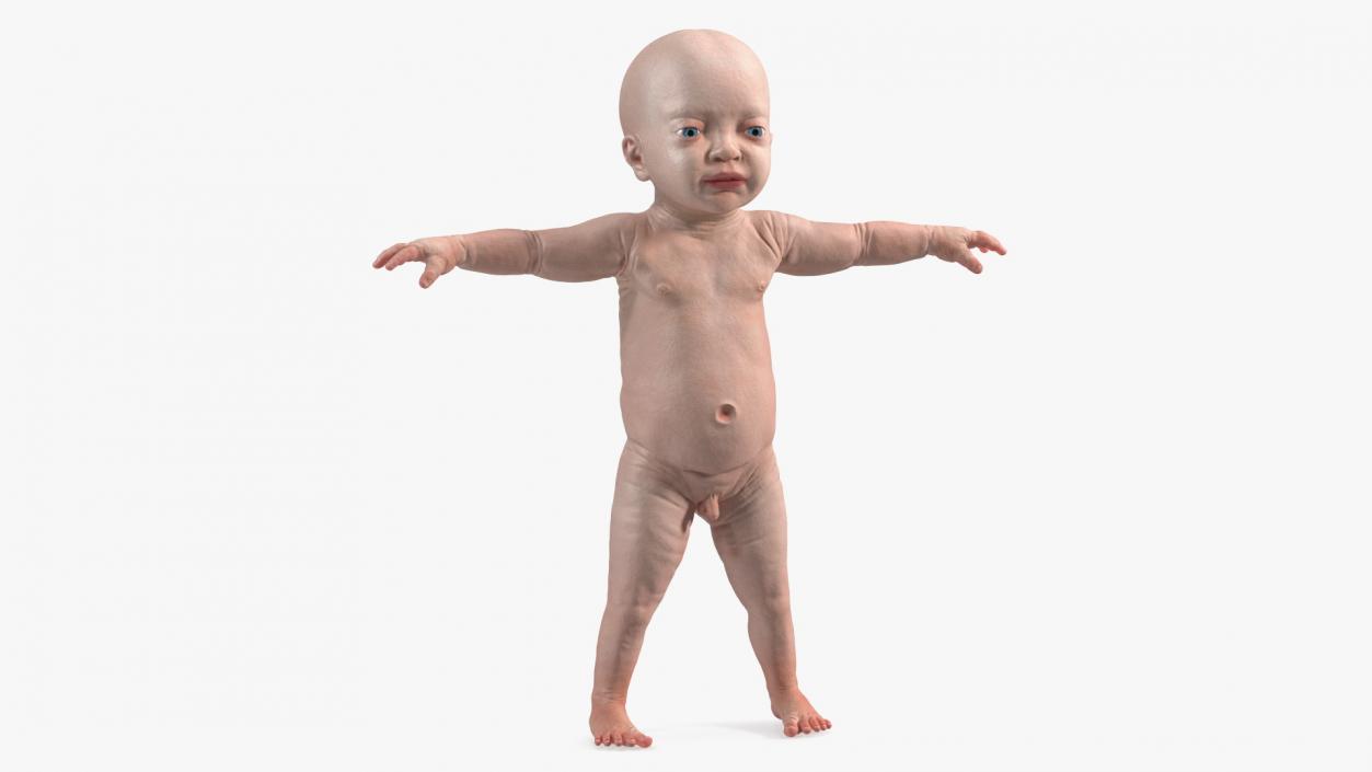 3D Baby Boy at 8 Month Rigged