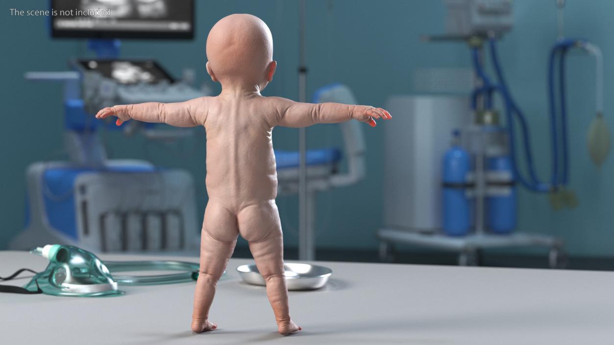 3D Baby Boy at 8 Month Rigged